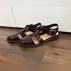 J. Crew Fisherman Lug Sole Sandals Brown Size 6.5
